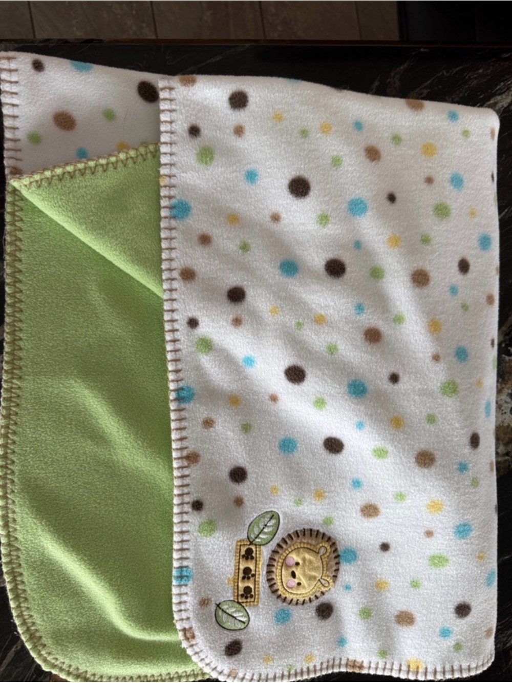 Soft Green and White Polka Dot Baby Blanket - Kids Accessories